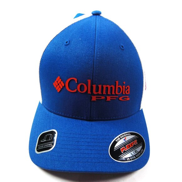 Columbia Men's PFG Mesh Snapback Ball Cap Vivid Blue L/XL - Picture 1 of 10